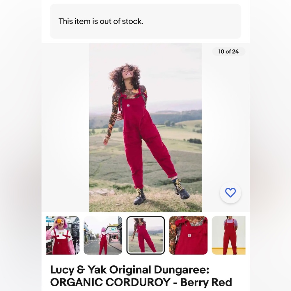 Lucy & Yak organic corduroy dungarees overalls